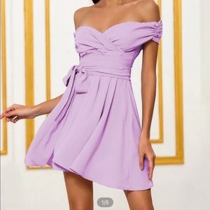 SHEIN Lilac Off-Shoulder Dress
